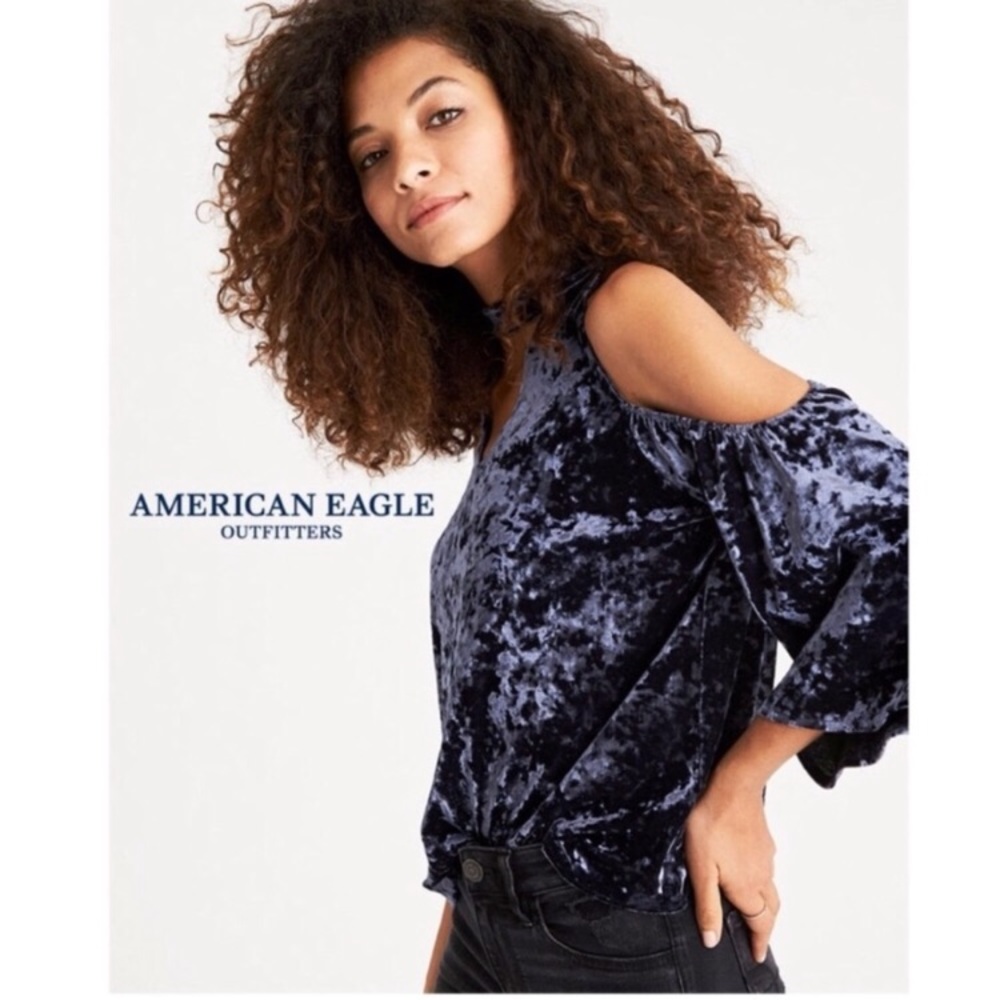 American Eagle Cold Shoulder Choker Top